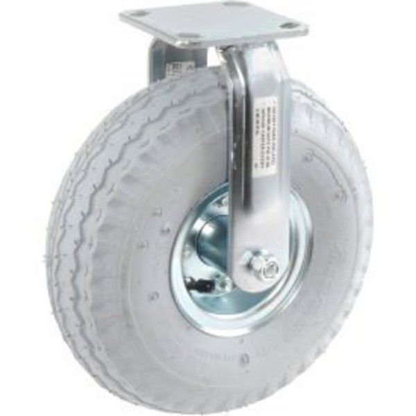 Global Equipment Rigid Plate Caster 10" Full Pneumatic Wheel 330 Lb. Capacity 8510FP